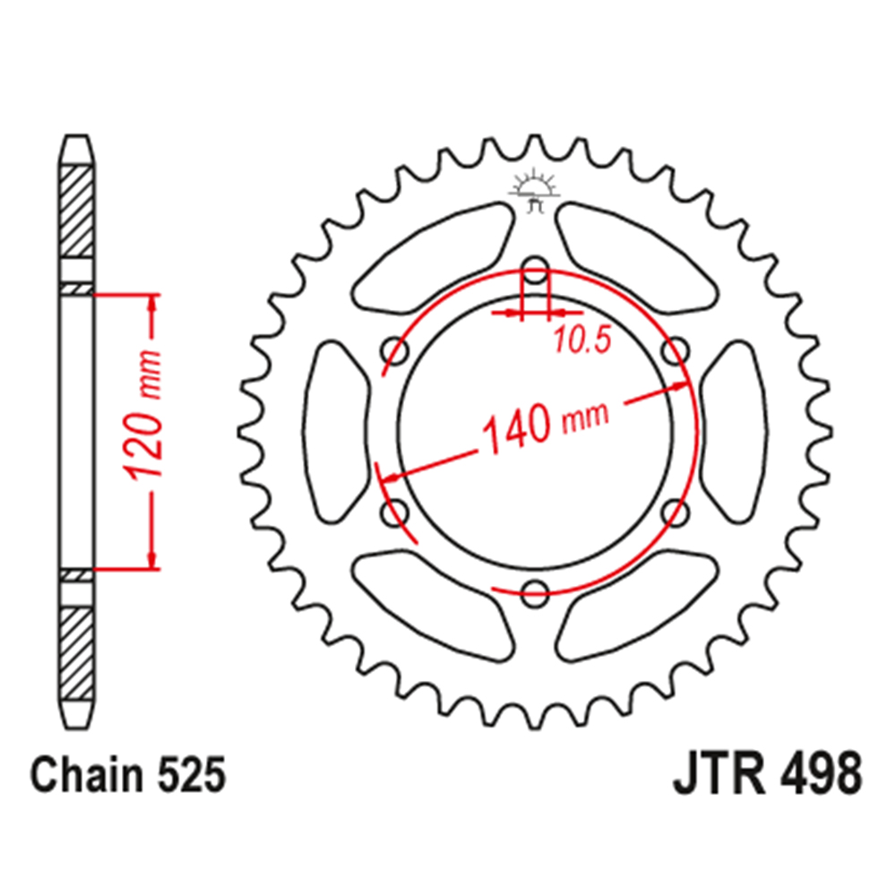 Lančanik zadnji JT JTR498-40 (525)40 zuba