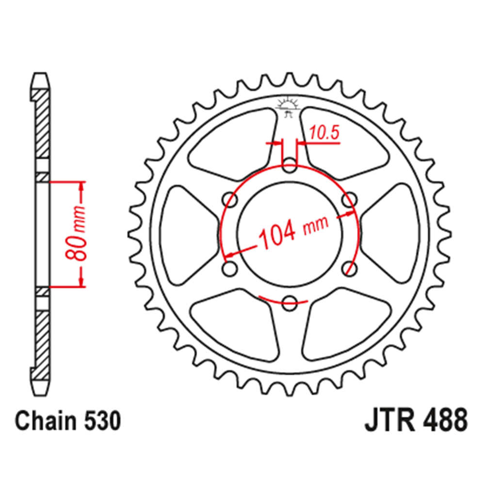 Lančanik zadnji JT  JTR488-45-50-35041 (50)45 zuba