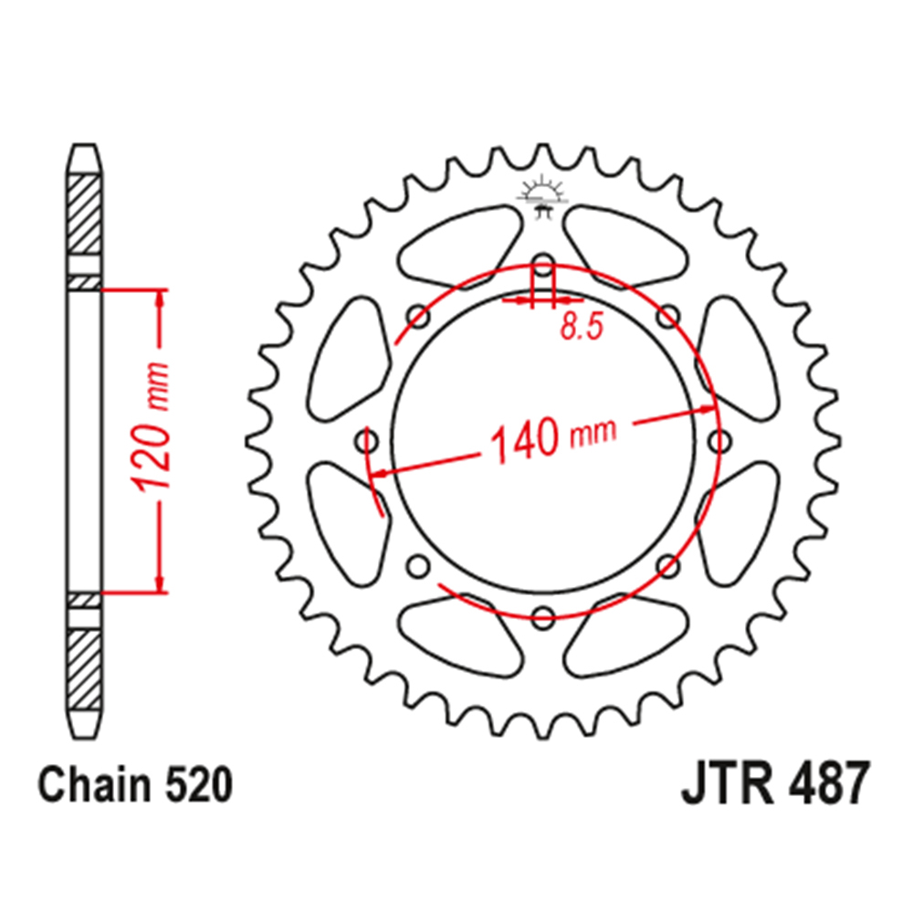 Lančanik zadnji JT  JTR487-44-50-32028 (520)44 zuba