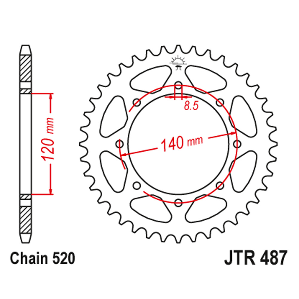 Lančanik zadnji JT  JTR487-43-50-32028 (520)43 zuba