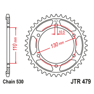 Lančanik zadnji JT  JTR479-44-50-35013 (50)44 zuba