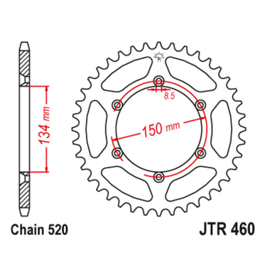 Lančanik zadnji JT JTR460-53-50-32024 (520)53 zuba