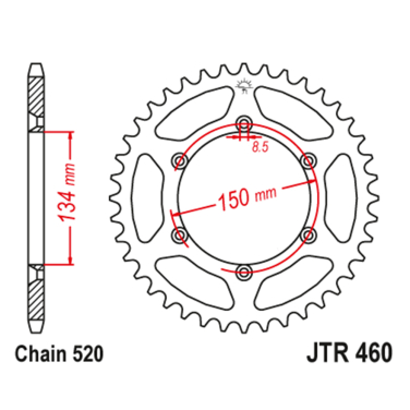 Lančanik zadnji JT JTR460-48-50-32024 (520) 48 zuba