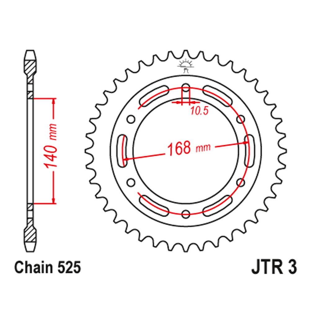 Lančanik zadnji JT  JTR3-42 (525)42 zuba