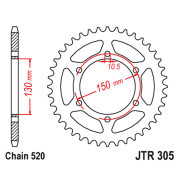 Lančanik zadnji JT  JTR305-46 (520)46 zuba