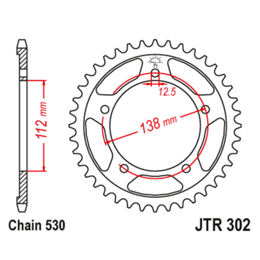 Lančanik zadnji JT  JTR302-43-50-35044 (50)43 zuba