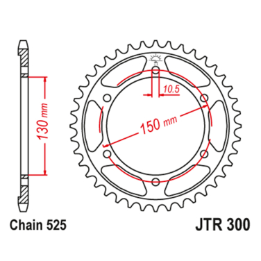 Lančanik zadnji JT JTR300-47-50-29001 (525) 47 zuba