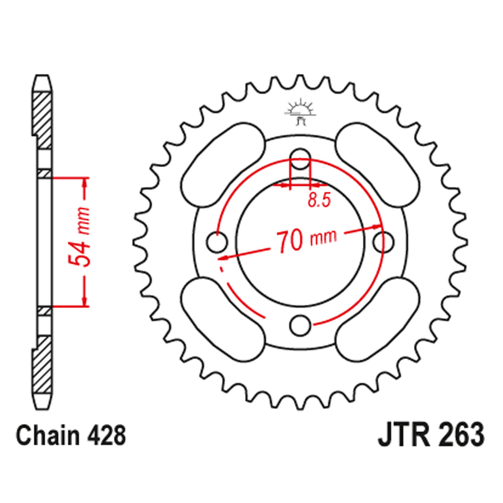 Lančanik zadnji JT  JTR263-38 (428)38 zuba