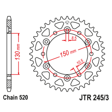 Lančanik zadnji JT  JTR245/3-46-50-32031 (520)46 zuba