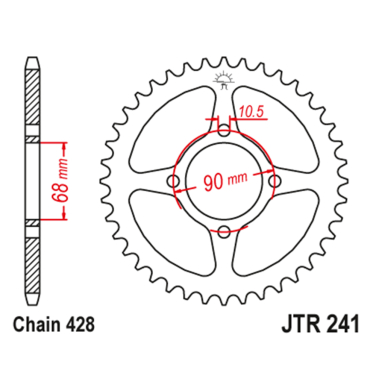 Lančanik zadnji JT JTR241-53 (428) 53 zuba