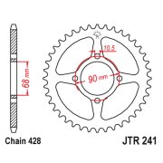 Lančanik zadnji JT  JTR241-45 (428)45 zuba