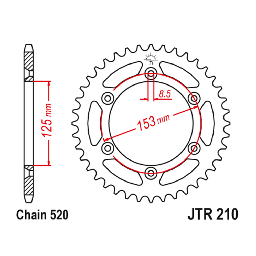 Lančanik zadnji  JTR210-50 (520)50 zuba