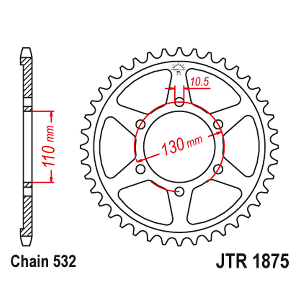 Lančanik zadnji JT JTR1875-48-50-27007 (532) 48 zuba