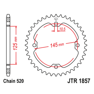 Lančanik zadnji JT  JTR1857-45 (520)45 zuba