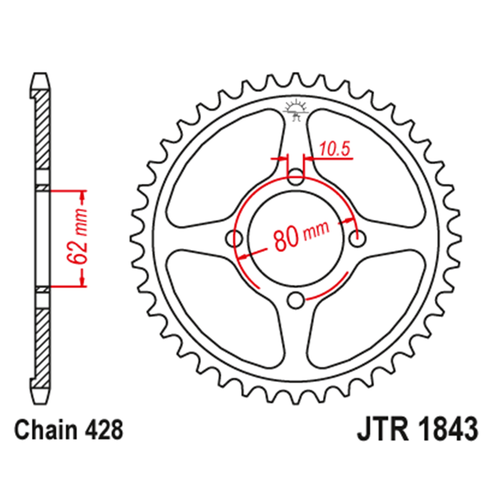 Lančanik zadnji JT JTR1843-54-50-15060 (428) 54 zuba