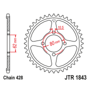 Lančanik zadnji JT JTR1843-49-50-15060 (428) 49 zuba