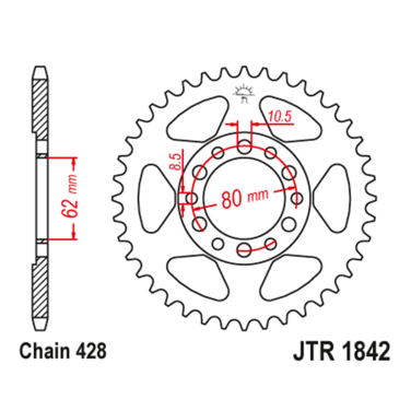 Lančanik zadnji JT JTR1842-52-50-15009 (428) 52 zuba