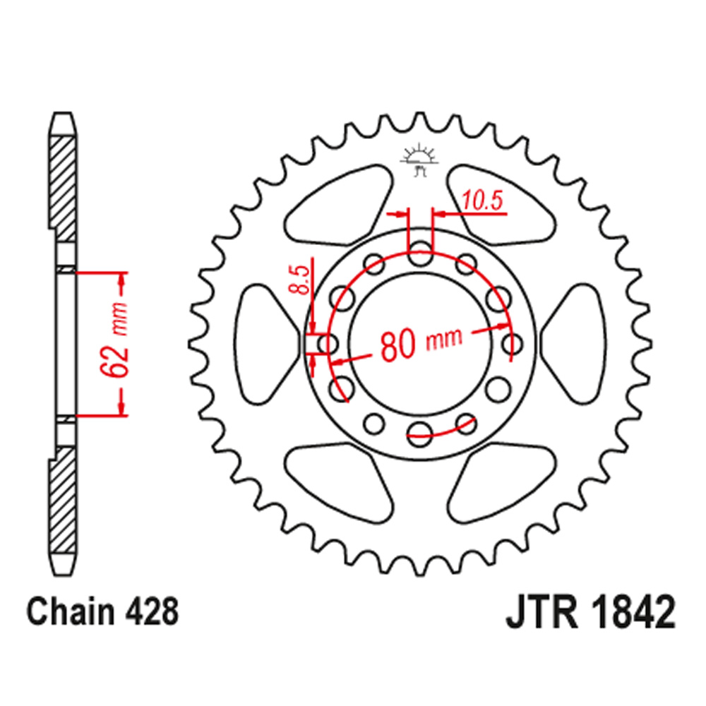 Lančanik zadnji JT JTR1842-50-50-15009 (428) 50 zuba