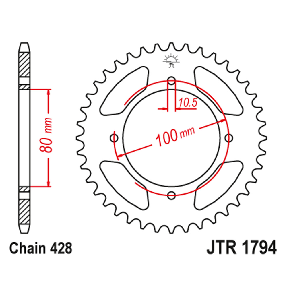 Lančanik zadnji JT  JTR1794-45-50-15045 (428)45 zuba