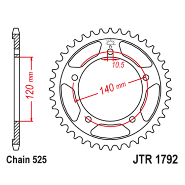 Lančanik zadnji JT JTR1792-48-50-29024 (525) 48 zuba