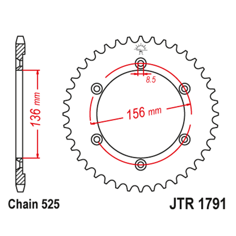 Lančanik zadnji JT  JTR1791-43-50-29017 (525)43 zuba