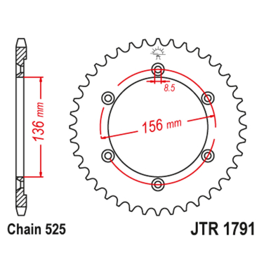 Lančanik zadnji JT  JTR1791-41-50-29017 (525)41 zub