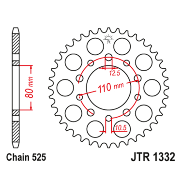 Lančanik zadnji JT  JTR1332-46 (525)46 zuba