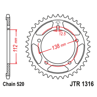 Lančanik zadnji JT  JTR1316-41 (520)41 zub