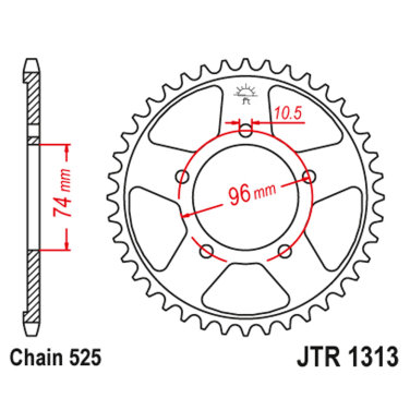 Lančanik zadnji JT  JTR1313-40 (525)40 zuba