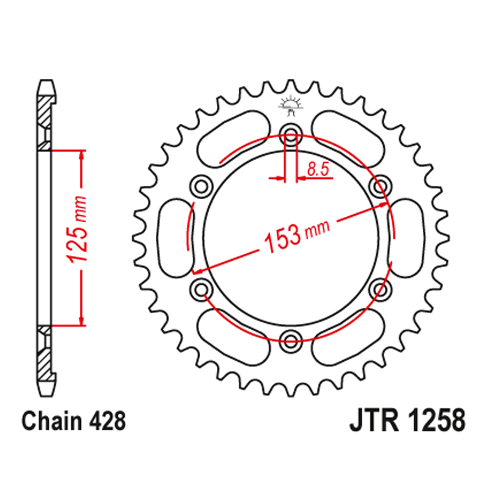 Lančanik zadnji JT JTR1258-54-50-15054 (428) 54 zuba