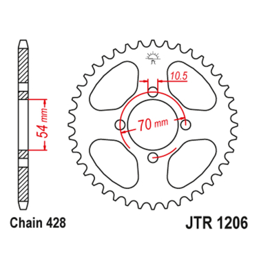 Lančanik zadnji JT 42 zuba JTR1206-42-50-15062 (428)