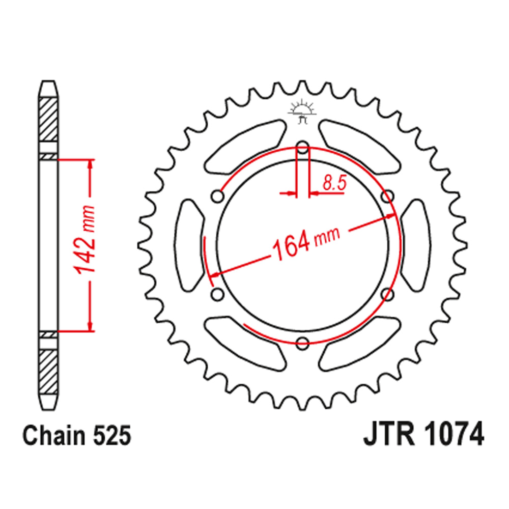 Lančanik zadnji JT JTR1074-44-50-29034 (525) 44 zuba