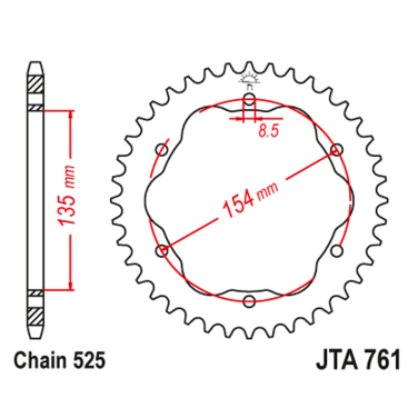 Lančanik zadnji JT Ducati 1098/1198 38 zuba