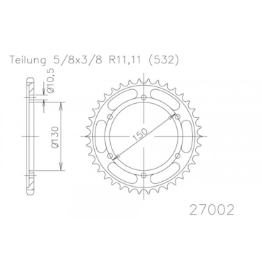 Lančanik zadnji ESJOT (50-27002-46) JTR866 (532)46 zuba