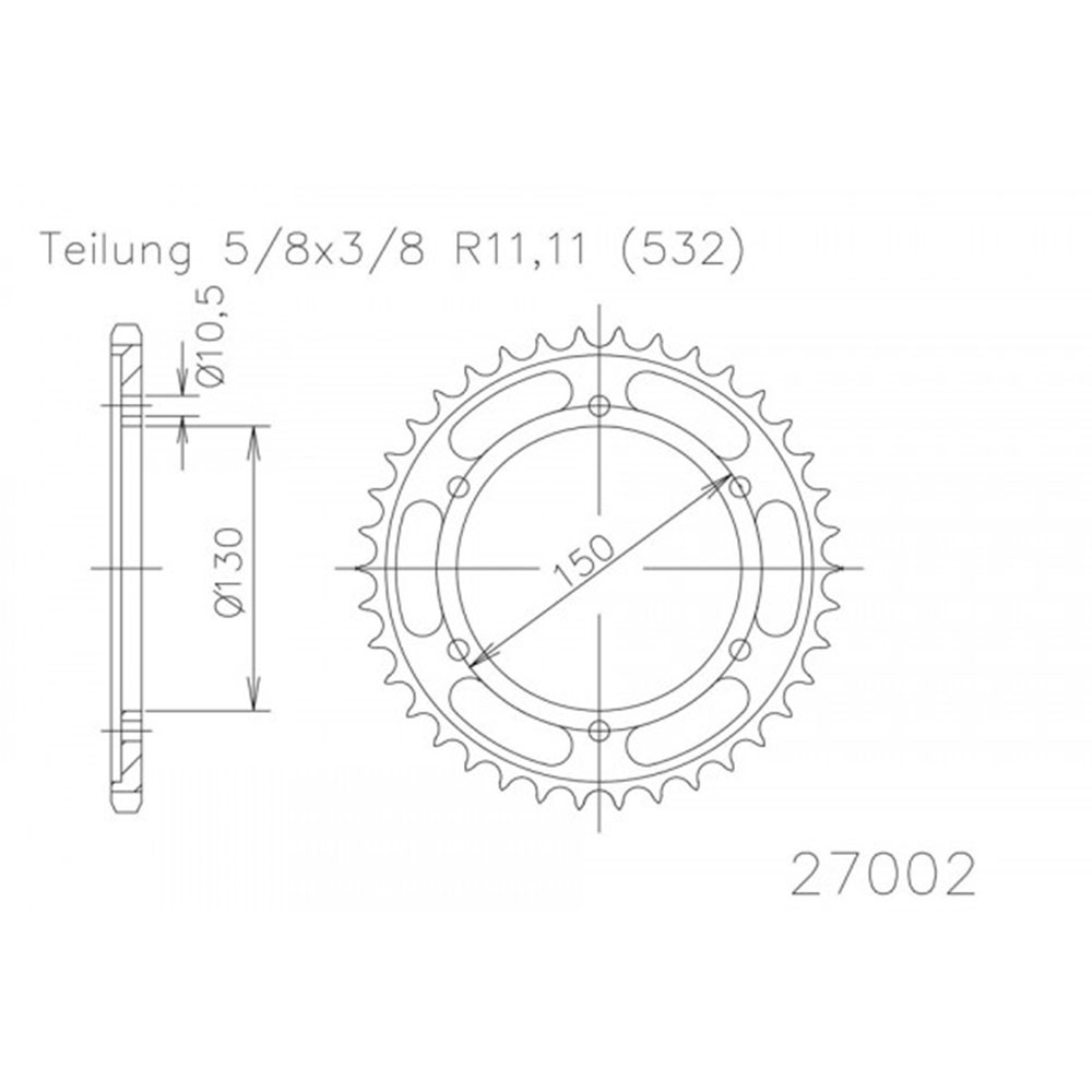 Lančanik zadnji ESJOT (50-27002-46) JTR866 (532)46 zuba