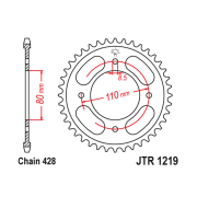 Lančanik zadnji JT 42 zuba JTR1219-42 (428)