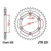 Lančanik zadnji JT JTR251-49 SC(520) 49 zuba