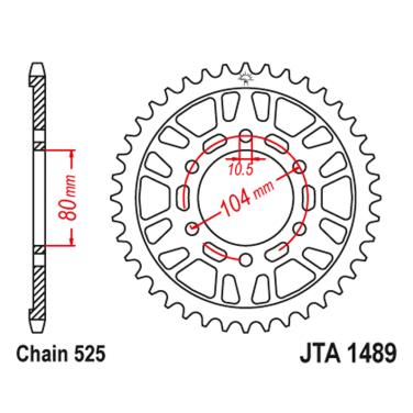 Lančanik zadnji JT  JTR1489-44 (525) 44 zuba