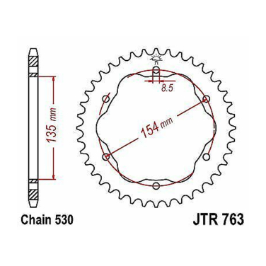 Lančanik zadnji JT JTR763-40 (530) 40 zuba