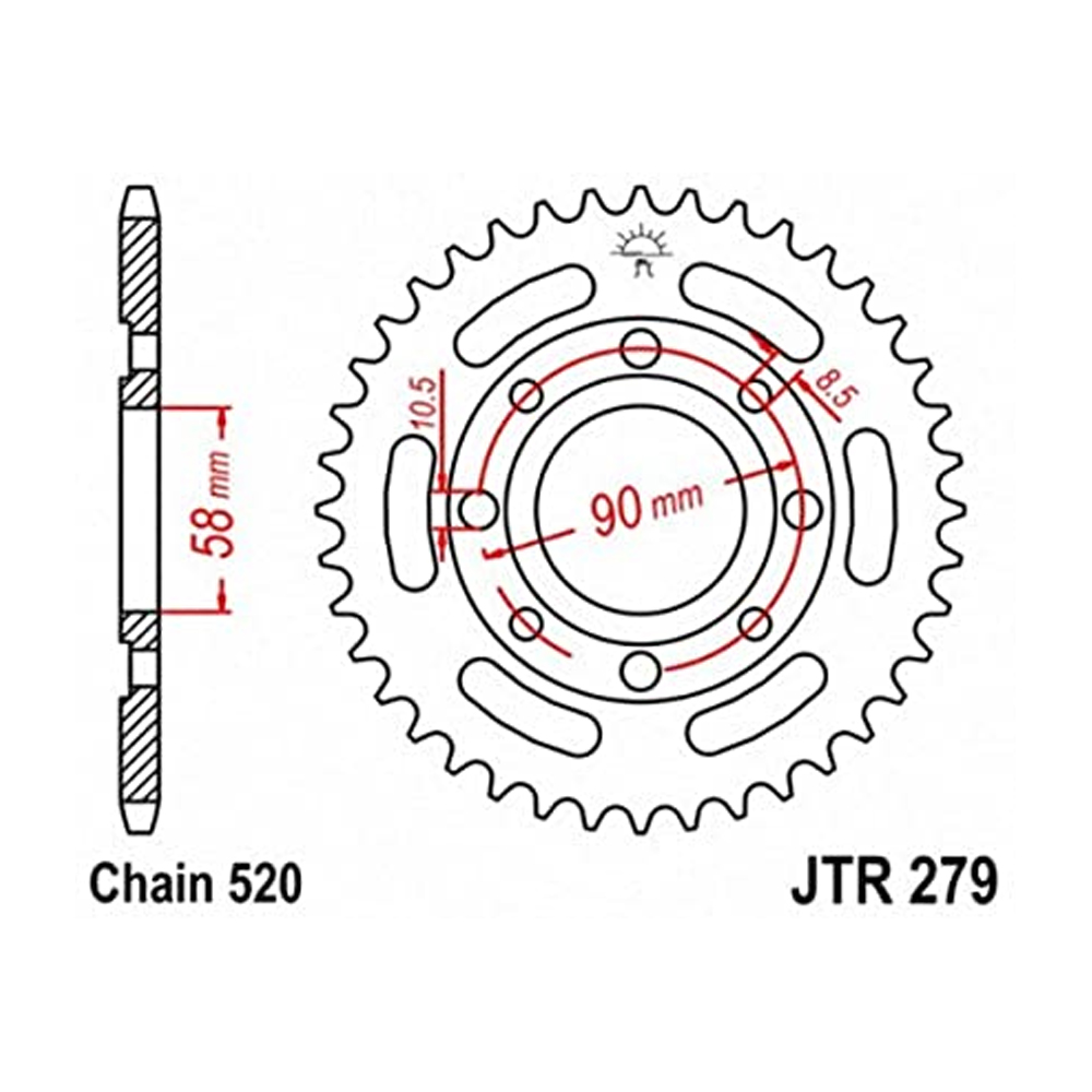 Lančanik zadnji JT  JTR279-40 (520) 40 zuba