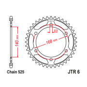 Lančanik zadnji JT  JTR6-42 (525) 42 zuba