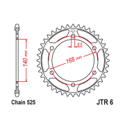 Lančanik zadnji JT  JTR6-47 (525) 47 zuba