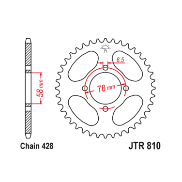 Lančanik zadnji JT JTR810-43 43 zuba KEEWAY SPEED