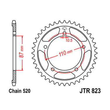 Lančanik zadnji JT  JTR823-46 (520) 46 zuba