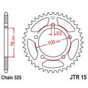 Lančanik zadnji JT  JTR15-44  (525) 44 zuba