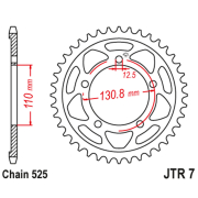 Lančanik zadnji JT  JTR7-45ZBK (525)45 zuba