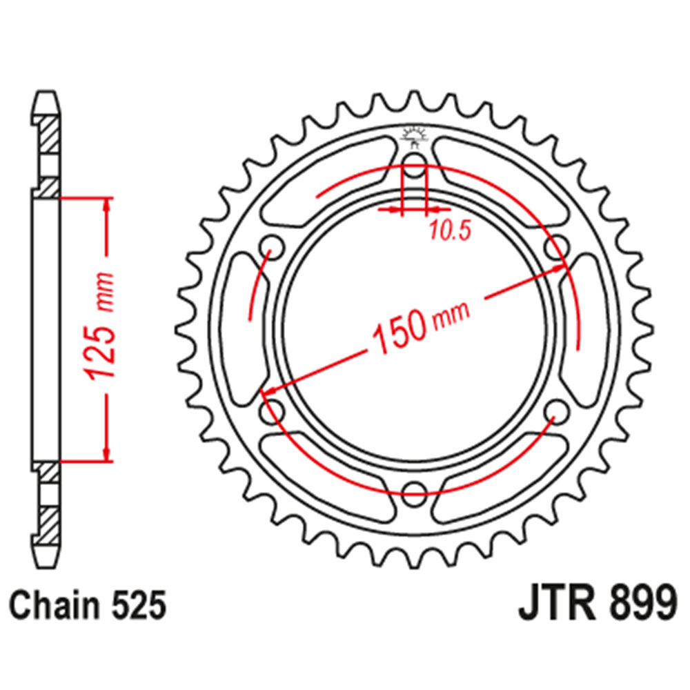 Lančanik zadnji JT  JTR899-42