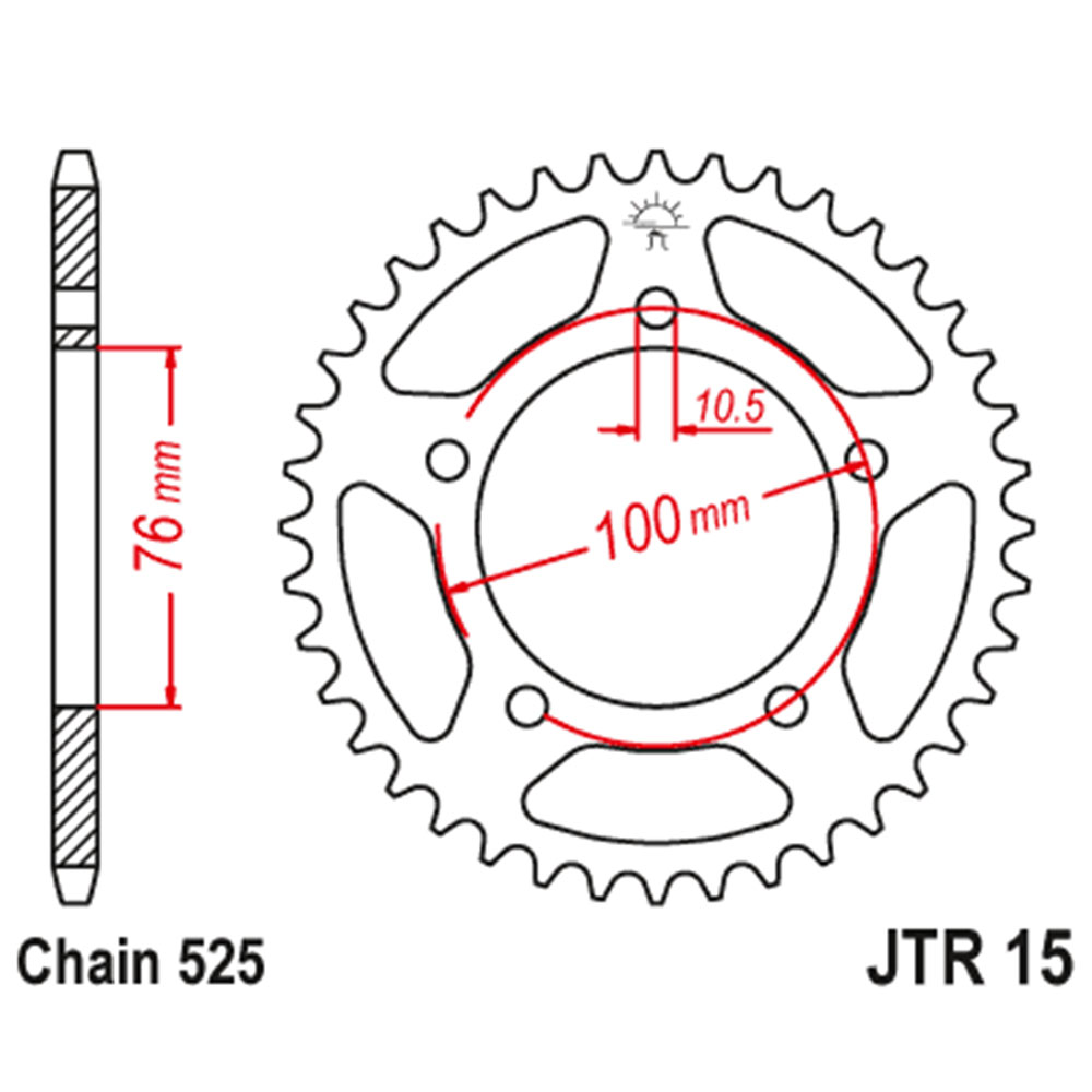 Lančanik zadnji JT  JTR15-42  (525) 42 zuba