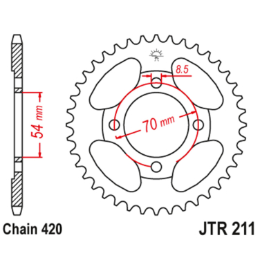 Lančanik zadnji JT  JTR211-36 (420)36 zuba