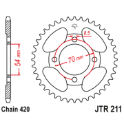 Lančanik zadnji JT  JTR211-36 (420)36 zuba